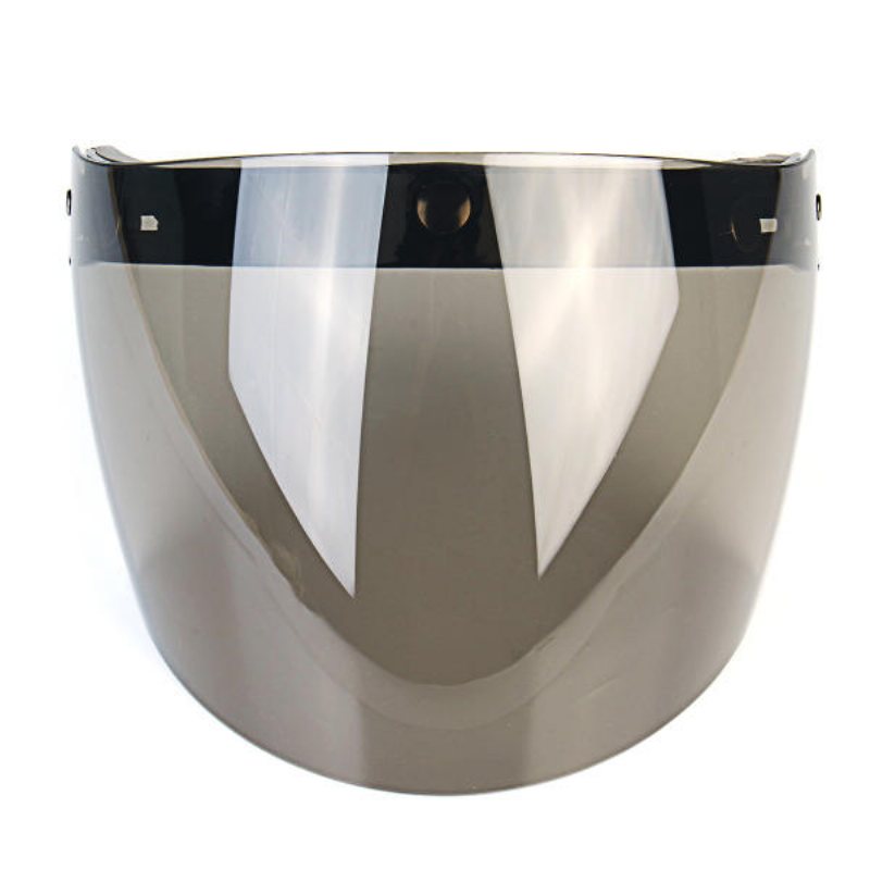 Flip Up Hjälm Shield Lens Visir 3 Snap För Motorcykel Halvhjälm Klar Silver