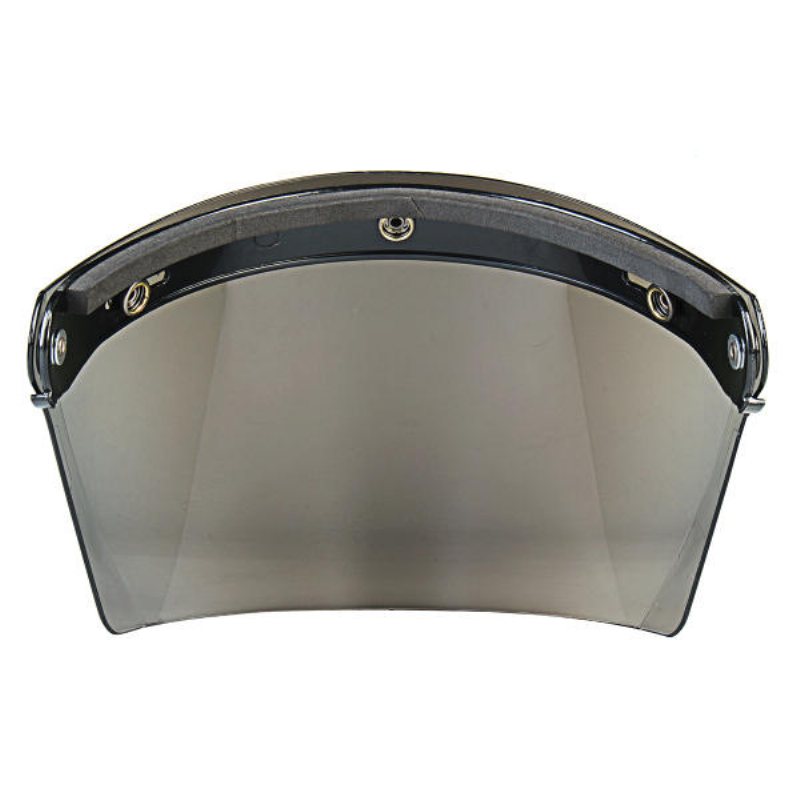 Flip Up Hjälm Shield Lens Visir 3 Snap För Motorcykel Halvhjälm Klar Silver