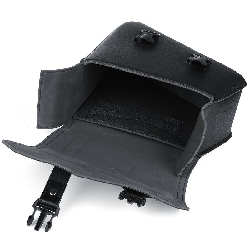 Motorcykel Sadelväskor 3 Quick Release Spänne Svart Pu Läder Vattentät Universal