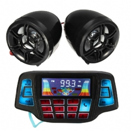 Motorcykelstyre Mp3 Svarta Högtalare Ljudsystem Usb Sd Fm Med Bluetooth-funktion