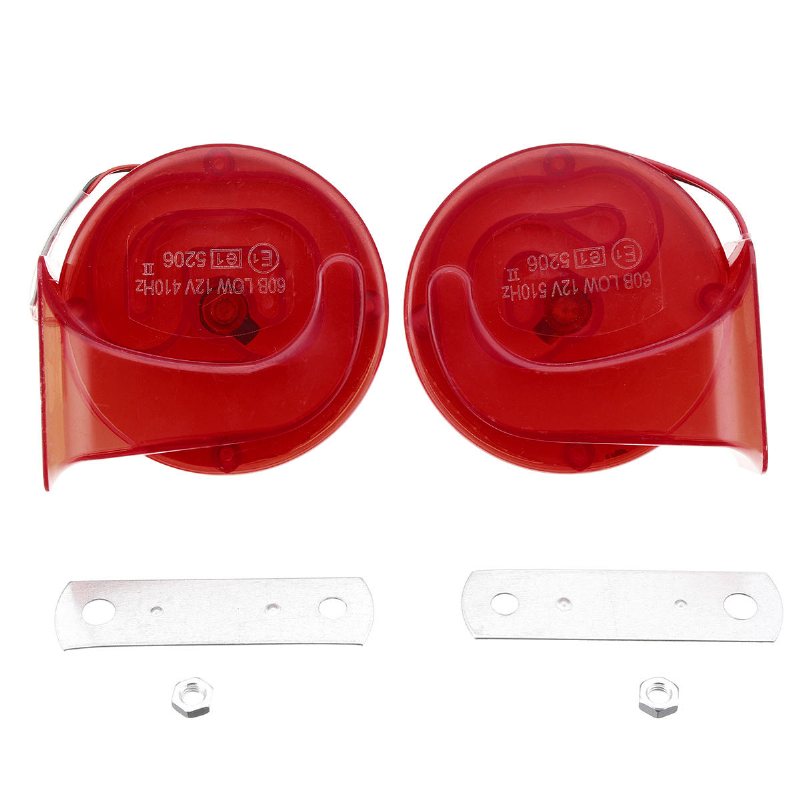Par 12v 110db Air Snigelhorn Universal Röd Super Högt För Bil Van Motorcykel