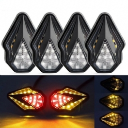 Par 12v Diamantformade Dubbla Lampor Led Motorcykel Svängvarning Vattentät Varsellampa