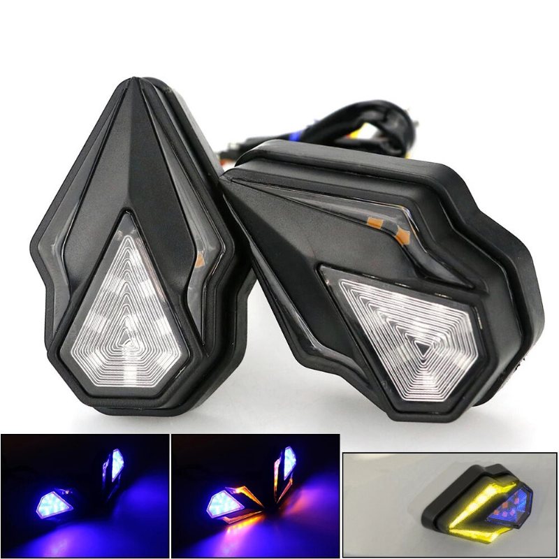 Par 12v Diamantformade Dubbla Lampor Led Motorcykel Svängvarning Vattentät Varsellampa
