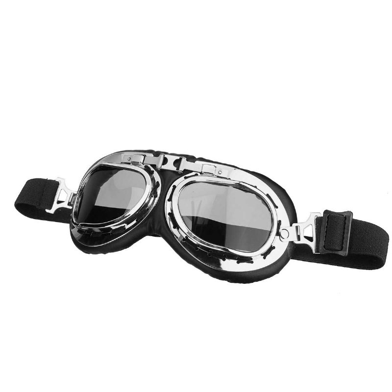Retro Matt Svart Motorcykel Halv Face Hjälm Biker Scooter Med Solskydd Uv Glasögon Cafe Racer