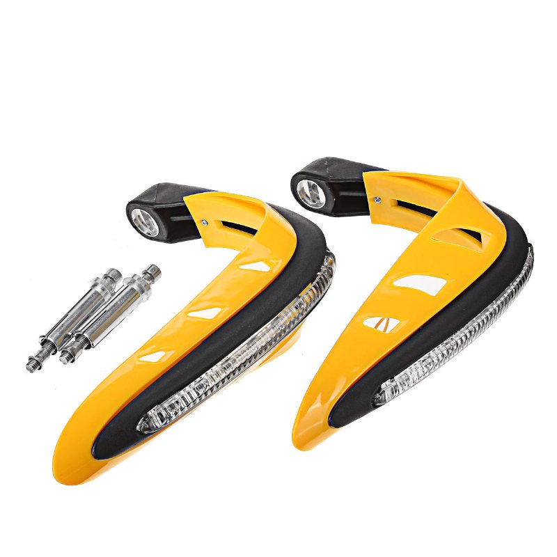 Styrskydd Med Vitt Drl Led-ljus Dirt Bike Atv Motocross Motorcykel Handguard Protector