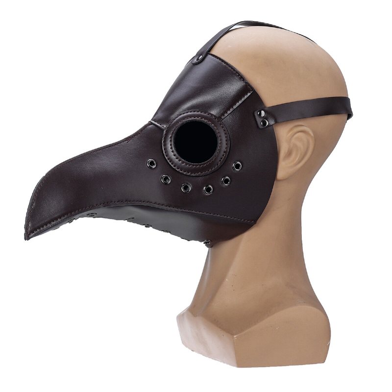 The Plague Doctor Bird Mask Halloween Cosplay Kostym Gotisk Lång Näsa För Vuxen