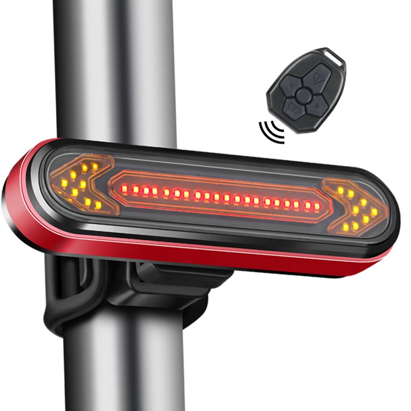 Trådlös Usb Uppladdningsbar Fjärrkontroll Blinkers Cykelbakljus 50 Lumen