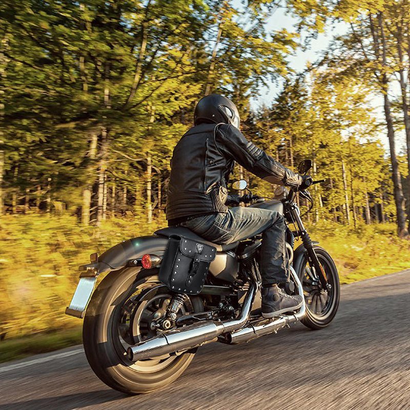 Universal Motorcykel Fram Bakgaffel Verktygsväska Sidoväska Sadelväska Pu Läder För Harley Honda
