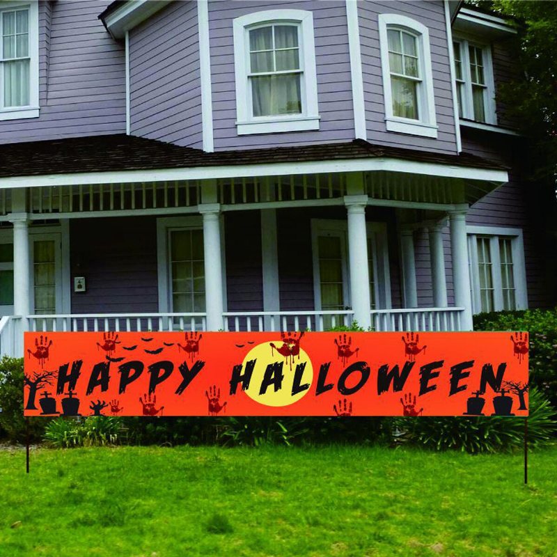 200*36cm Julbannerdekoration Polyestertyg Jul Halloweenprydnader För Utsidan Gott Nytt År