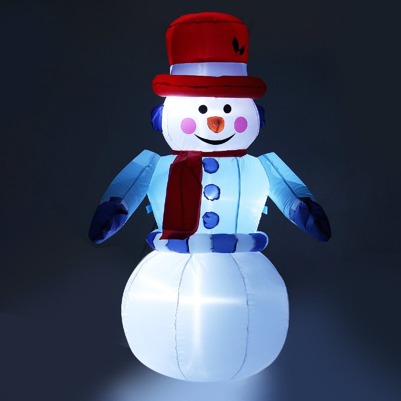 8ft Led Jul Uppblåsbar Snögubbe Halloween Utomhus Ornament Shop Dekoration