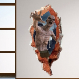 Halloween Vattentät Skräck Zombie 3d Ghost Väggklistermärken Avtagbara Bakgrundsbilder Hemrumsdekoration