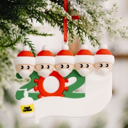 Mask Santa Snowman Ornament Diy Namn Hälsningar Julgransprydnad För Julgransdekoration