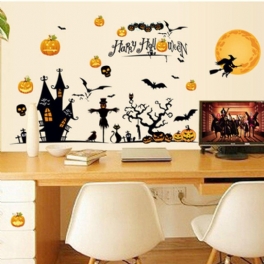 Miico Mj8006 Halloween Klistermärke Tecknad Avtagbar Väggdekor För Dekoration Rumsdekoration