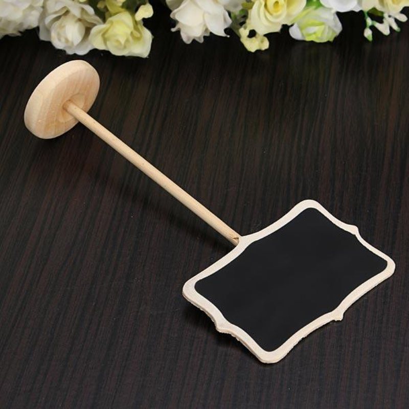 Mini Blackboard Svarta Tavlan På Stick Stand Anslagstavla Platshållare