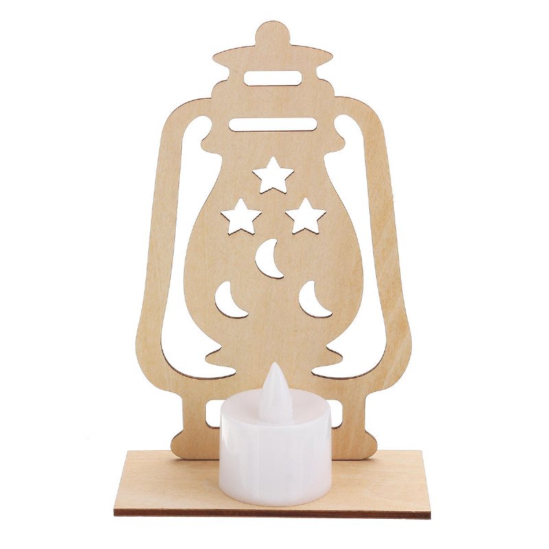 Trälampa Diy Islamic Palace Led-dekorationer Skrivbordspresenter Till Eid Mubarak