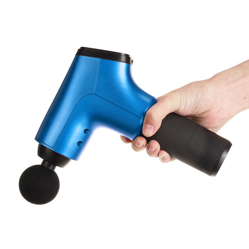 10-hastighets Muskelmassageapparat Högfrekvent Vibration Lågt Ljud Kroppsvävnadsmassageapparat Muskelspänningsavlastning Med 4 Massagehuvuden Us/au/eu-kontakt