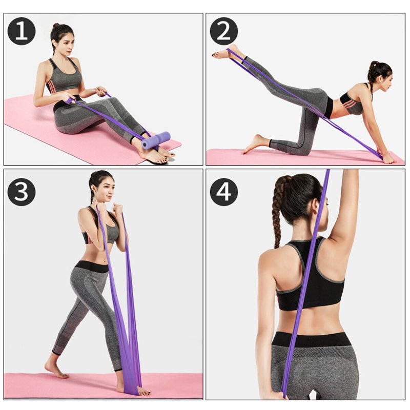 1.5 M Anti-halk Yoga Stretch Elastisk Band Pilates Resistance Hem Fitness Gym Träningsverktyg