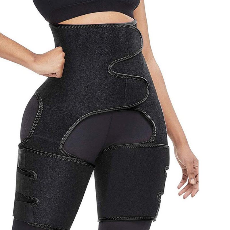3-i-1 Midjeformande Bälte Kroppsformare Bastu Armbågsskydd Midjeband Korsett Ben Höft Lårtränar Trimmer Hem Fitness Tools