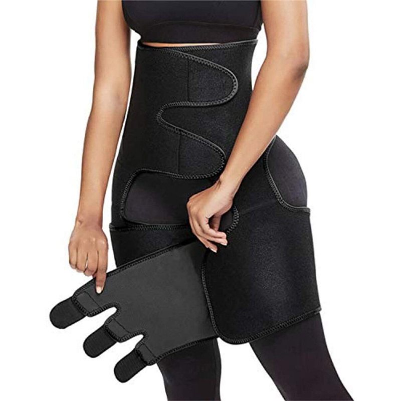 3-i-1 Midjeformande Bälte Kroppsformare Bastu Armbågsskydd Midjeband Korsett Ben Höft Lårtränar Trimmer Hem Fitness Tools