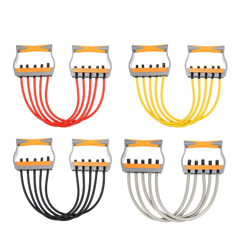 5 Tube Fitness Chest Expander Resistance Bands Arm Pull Bar Training Träningsverktyg