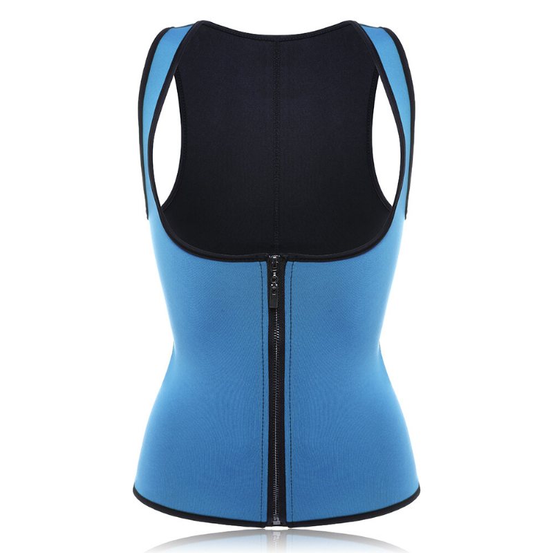 Dam Front Zip Sports Trainer Cincher Korsett Midja Shapewear Väst Plus Size Polyester Neopren
