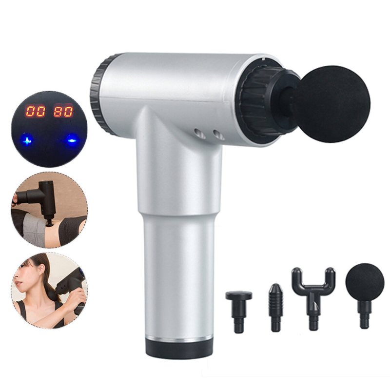 Display Pekskärm Slagmassager 4000mah 32 Nivåer Elektrisk Massageapparat Djupvävnadsmassager För Muskelspänningslindring