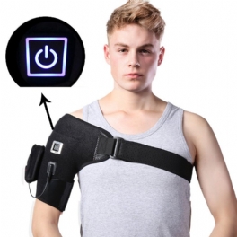 Elektriskt Uppvärmt Axelstöd Stödbälte Justerbart Axelryggstöd Wrap Bältesband Vinterledvård Smärtlindringsbandage