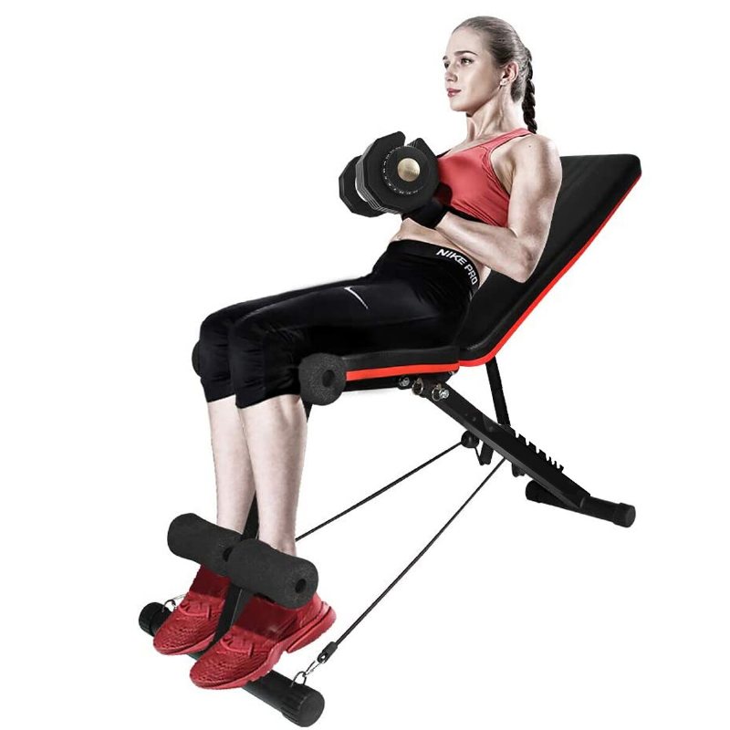 Justerbar Sit Up Bänk Vikbar Hantel Magträningsmaskiner Träning Träningsutrustning Max Belastning 660lb