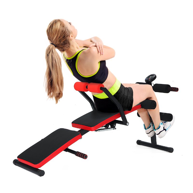 Justerbar Vikbar Sit Up Bänk Magmuskler Träningsmaskin Hantel Pall Bodybuilding Trainer Träningsutrustning