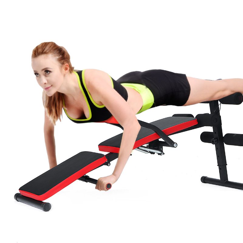 Justerbar Vikbar Sit Up Bänk Magmuskler Träningsmaskin Hantel Pall Bodybuilding Trainer Träningsutrustning