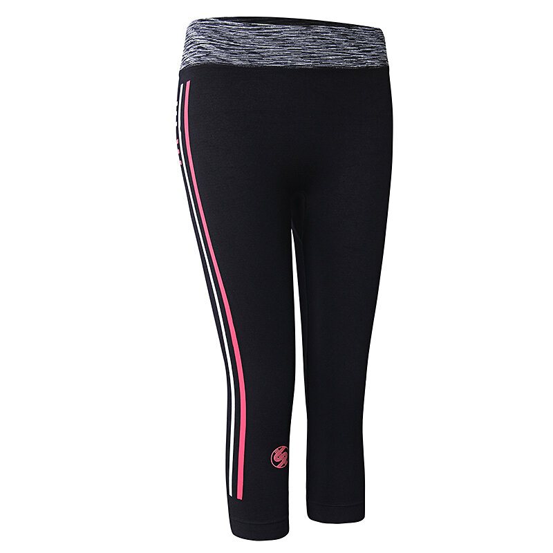 Kvinnor Brevtryckt Slim Yoga Byxor Sjunde Längd Fitness Legging