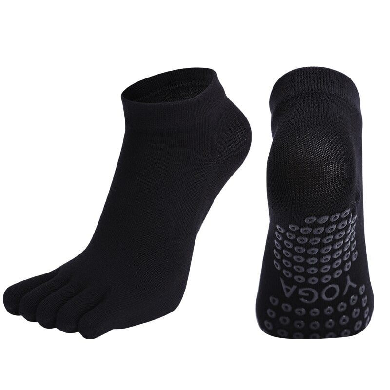 Kvinnor Yogastrumpor Bomull Andas Pilates Anti-slip Five Toe