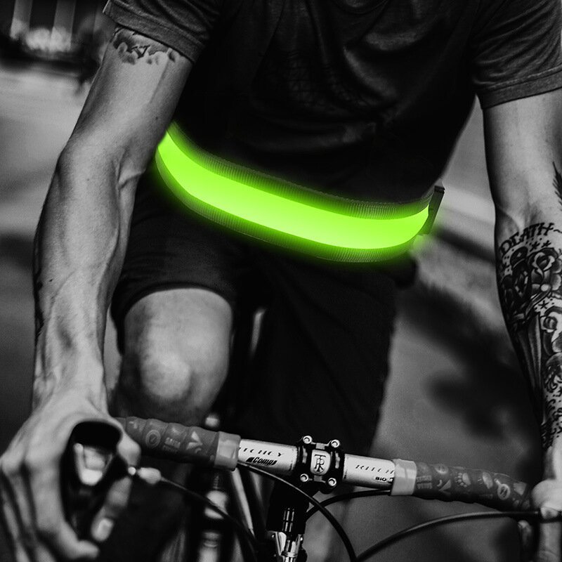 Led Löpande Reflekterande Bälte Vattentätt 3 Lägen Blinkande Nattvarningsljus Utomhus Promenad Cykling