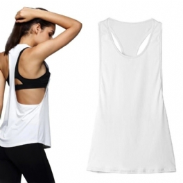 Linne För Dam Blus Lös Ärmlös Skjorta Gym Yoga Väst Training