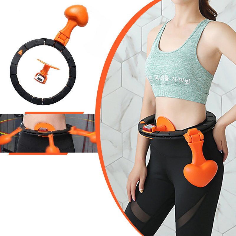 Multifunktionsjusterbar 33-39 cm Smart Slimming Hoop Avtagbar Rotation Lumbal Massage Räknar
