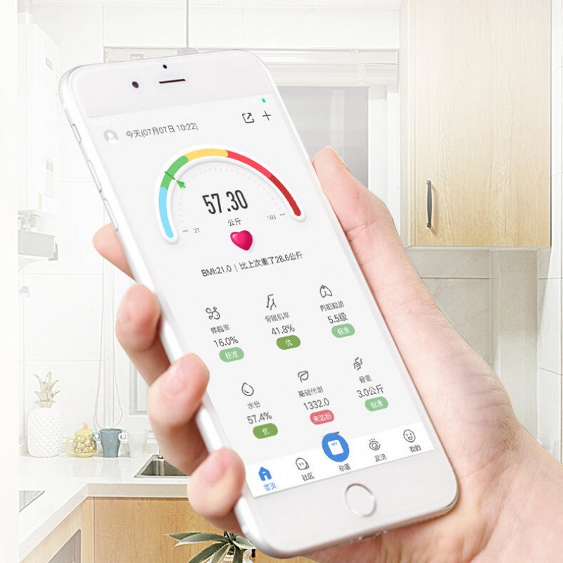Smart Trådlös Kroppsfettvåg Usb+solarladdning Bmi-våg Digitalvåg För Kroppsvikt Med App-analysator