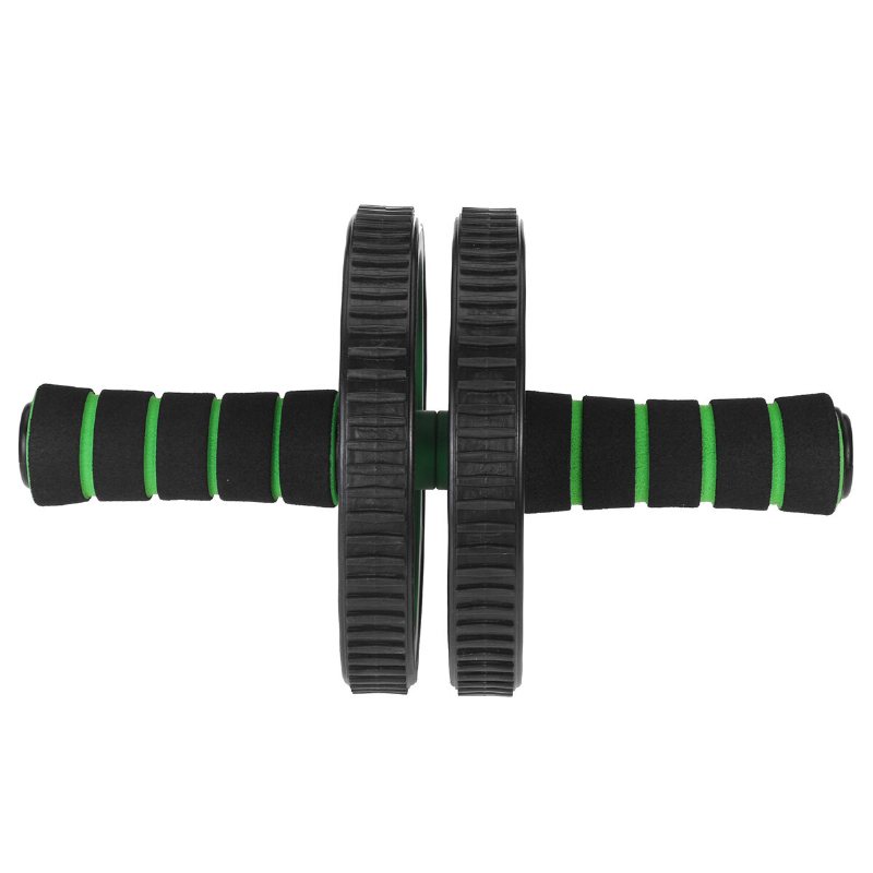 Tvåhjuls Svamphylsa Buken Wheel Roller Med Knäskydd Hemmuskelträning Abs Fitness Trainer