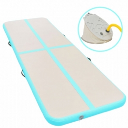 Uppblåsbar Gymnastikmatta Med Pump 315"x39.4"x3.9" Pvc Grön Gymnastik Tumbling Track Air Matta Träningsbana