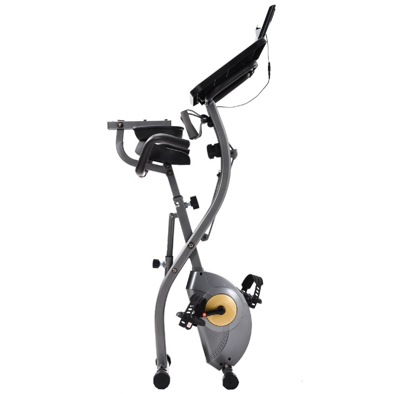 Usa Direktfällbar Motionscykel Träningsmaskin Med 8 Nivåer Motståndsjusteringar Digital Stor Lcd-skärm Fitness Hemmagym