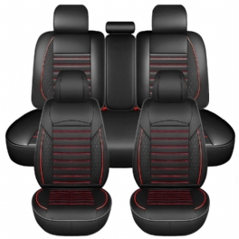 1/5-sits Bilstolsöverdrag 3d Full Set Pu-läder Främre Bakre Ryggdyna