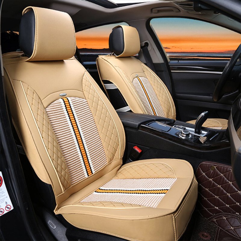 1 St Deluxe Pu-läder Auto Bilstolsskydd Full Front Kudde Universal