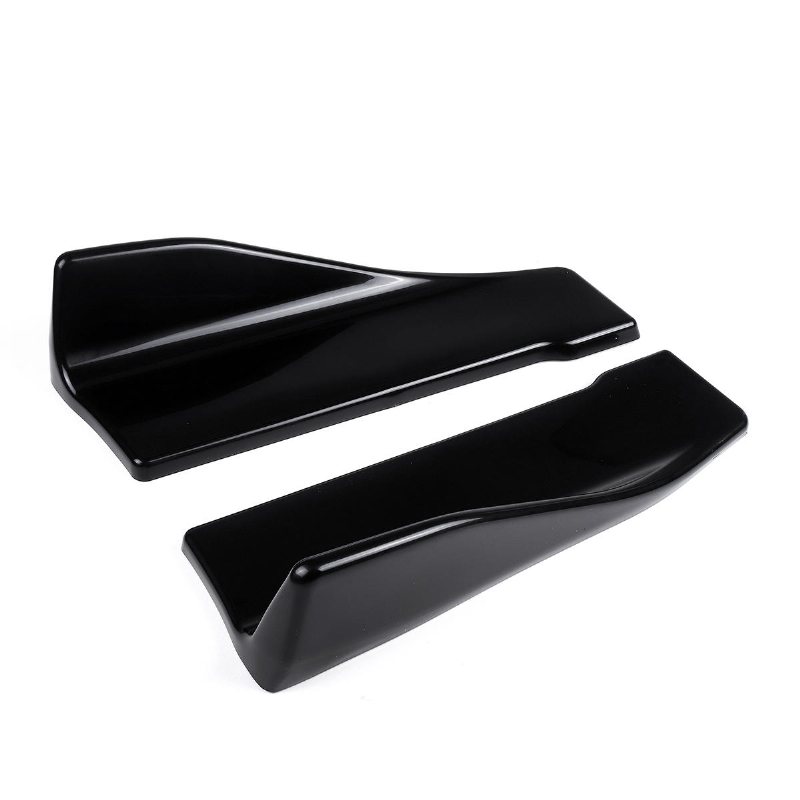 2st 35 cm Svart Universell Bil Sidokjol Bakre Stötfångare Lip Splitter Winglet Förkläden