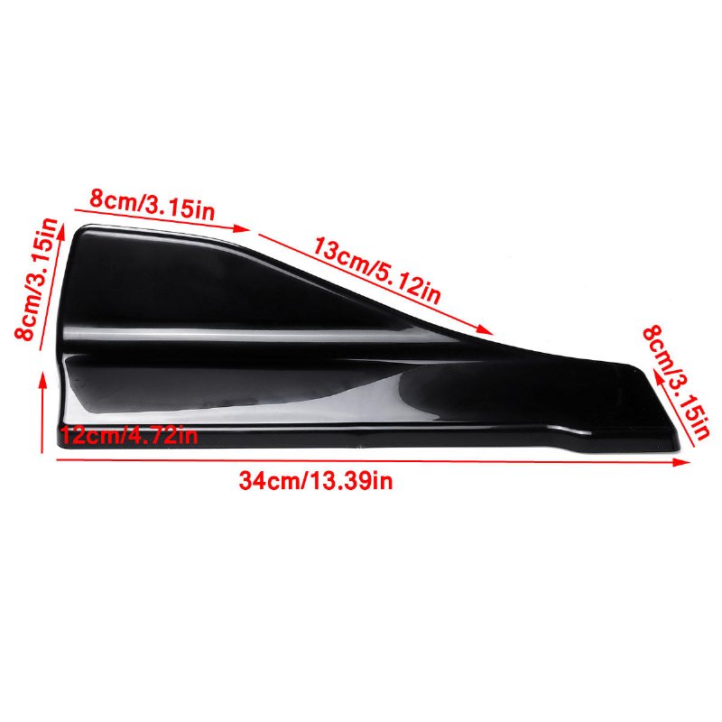 2st 35 cm Svart Universell Bil Sidokjol Bakre Stötfångare Lip Splitter Winglet Förkläden