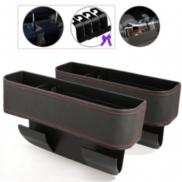 2st Jeteven Leather Car Gear Förvaringslåda Uppgradering Fyra Krokar