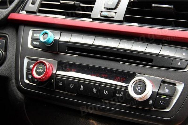 3 St/set Bil Alu Dekorativa Skydd Stereo A/c Knopp Circles Knoppring För Bmw 5 6 7 Series 5series Gt
