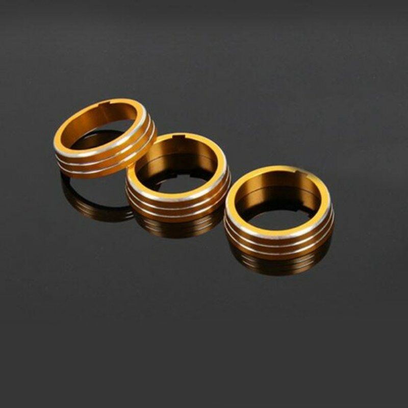 3st/set Bilar Alu Dekoration Stereo Knop Ring Luftkonditionering För Golf 7