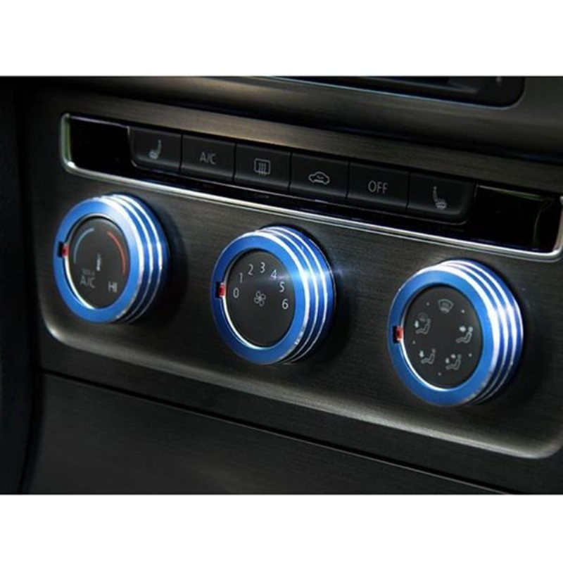 3st/set Bilar Alu Dekoration Stereo Knop Ring Luftkonditionering För Golf 7