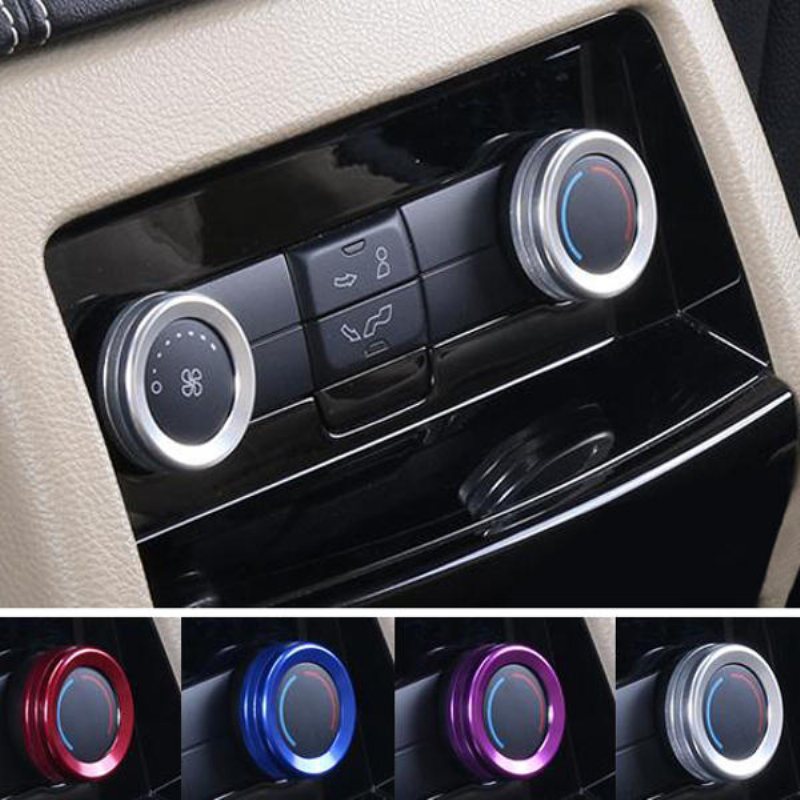 4st/set Bilar Alu Dekoration Stereo Knop Ring Luftkonditionering Circle För Ford Edge