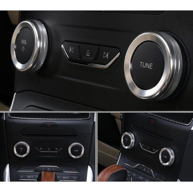 4st/set Bilar Alu Dekoration Stereo Knop Ring Luftkonditionering Circle För Ford Edge