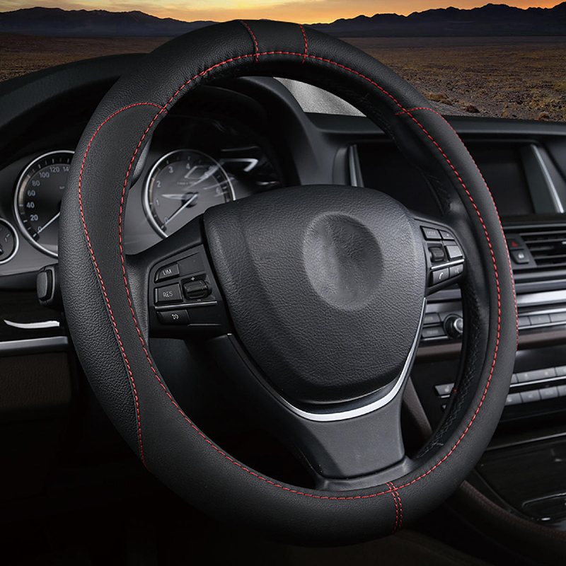 Andningsbart 38 cm Pu-läder Halkskydd För Bilratt Till Toyota/honda/nissan/mazda